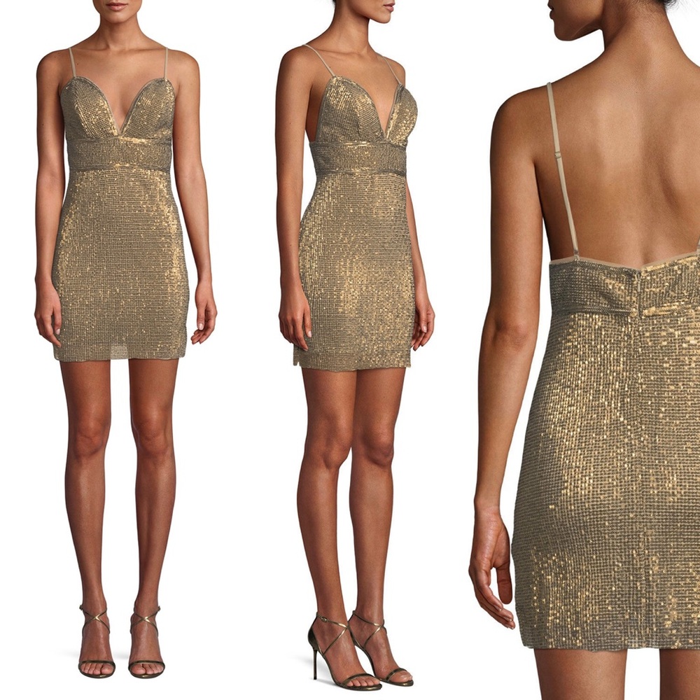 SAYLOR // NWOT Gold Sequin Dress